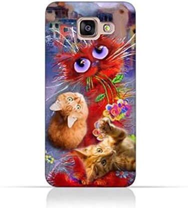 جراب حماية سيليكون TPU بتصميم قطط لهاتف سامسونج جالاكسي A7 2016