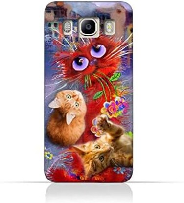 جراب حماية سيليكون TPU بتصميم قطط لهاتف سامسونج جالاكسي J7 2016