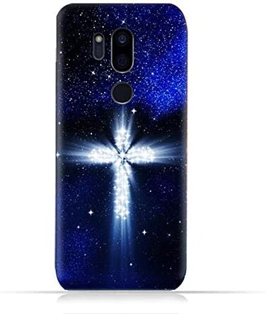 Generic LG G7 ThinQ TPU Soft Protective Silicone Case With Christian Cross On a Starry Night Design