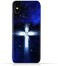Generic Iphone Xs Max TPU Soft Protective Silicone Case With Christian Cross On a Starry Night Design