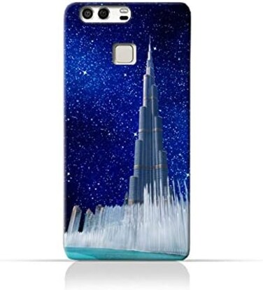 Generic Huawei P9 TPU Silicone Protective Case With Burj Khalifa and Water Fountain On a Starry Night Design