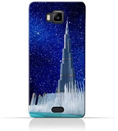 Generic Huawei Y5CTPU Silicone Protective Case With Burj Khalifa and Water Fountain On a Starry Night Design