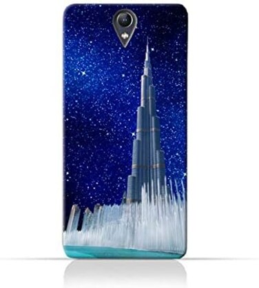Generic Lenovo Vibe S1 TPU Silicone Protective Case With Burj Khalifa and Water Fountain On a Starry Night Design