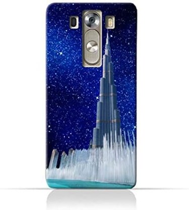 Generic LG G3TPU Silicone Protective Case With Burj Khalifa and Water Fountain On a Starry Night Design