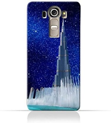 Generic LG G4TPU Silicone Protective Case With Burj Khalifa and Water Fountain On a Starry Night Design