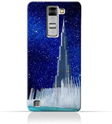 Generic LG K7 TPU Silicone Protective Case With Burj Khalifa and Water Fountain On a Starry Night Design