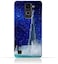 جراب حماية سيليكوني 2TPU لهاتف LG Stylus بتصميم برج خليفة ونافورة مياه في ليلة مرصعة بالنجوم