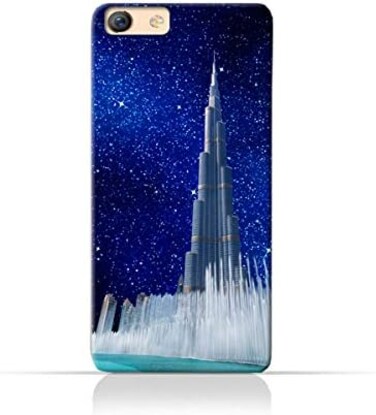 Generic Oppo F1s TPU Silicone Protective Case With Burj Khalifa and Water Fountain On a Starry Night Design