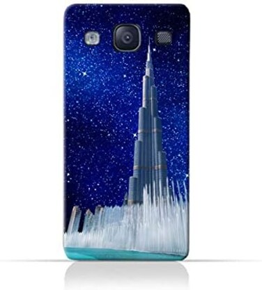 Generic Samsung Galaxy S 3 NeoTPU Silicone Protective Case With Burj Khalifa and Water Fountain On a Starry Night Design