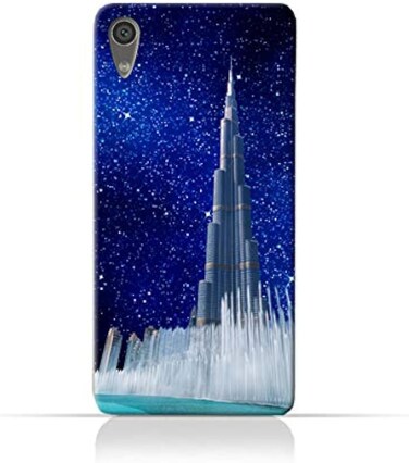 Generic TPU Silicone Burj Khalifa and Water Fountain On a Starry Night Design Case For Sony Xperia XA1