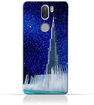 جراب حماية سيليكون TPU لهاتف Xiaomi Mi 5S Plus بتصميم برج خليفة ونافورة مياه في ليلة مرصعة بالنجوم
