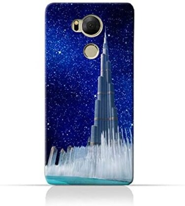 جراب حماية سيليكوني من مادة TPU لهاتف Infinix Zero 4 Plus x602 بتصميم برج خليفة ونافورة مياه في ليلة مرصعة بالنجوم