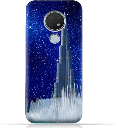 Generic Nokia 6.2 TPU Mobile Case With Burj Khalifa On a Starry Night Design