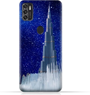 غطاء خلفي واقٍ من مادة TPU لهاتف ZTE Blade A7s 2020 بتصميم برج خليفة في ليلة مرصعة بالنجوم