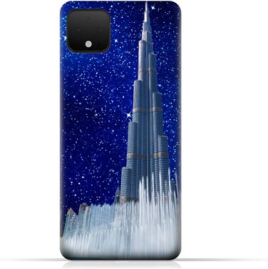 Generic Protective Case Cover For Google Pixel 4 With Burj Khalifa On a Starry Night Design