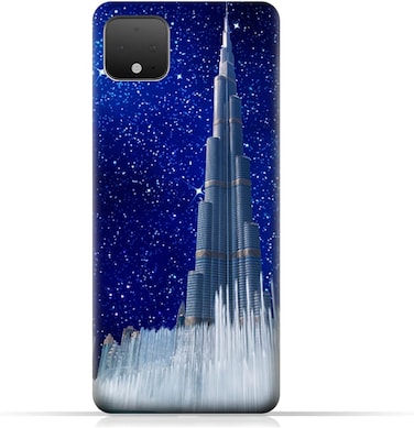 Generic Protective Case Cover For Google Pixel XL4 With Burj Khalifa On a Starry Night Design