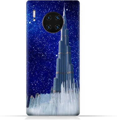 Generic Protective Case Cover For Huawei Mate 30 Pro With Burj Khalifa On a Starry Night Design
