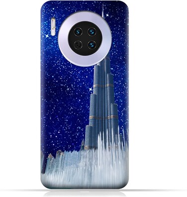 Generic Protective Case Cover For Huawei Mate 30 With Burj Khalifa On a Starry Night Design