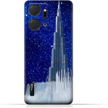 غطاء حماية خلفي من مادة TPU متوافق مع هاتف هواوي نوفا 10 (4G) بتصميم برج خليفة في ليلة مرصعة بالنجوم