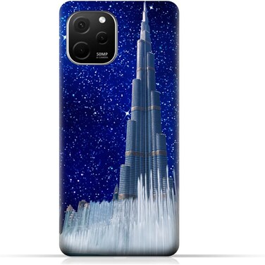 Generic TPU Protective Back Case Cover For Huawei nova Y61 With Burj Khalifa On a Starry Night Design