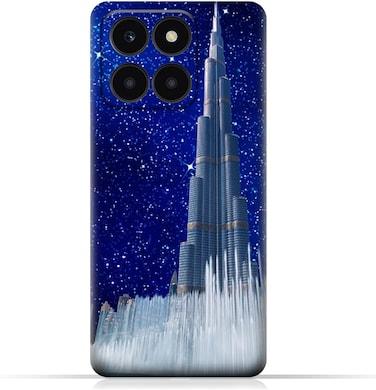 غطاء خلفي واقٍ من مادة TPU لهاتف Honor X6a (4G) بتصميم برج خليفة في ليلة مرصعة بالنجوم