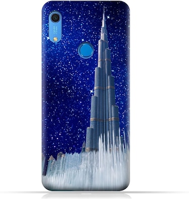 غطاء حماية عام لهاتف هواوي Y6s (2019) بتصميم برج خليفة في ليلة مرصعة بالنجوم