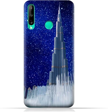 Generic Protective Case Cover For Huawei Y7p With Burj Khalifa On a Starry Night Design