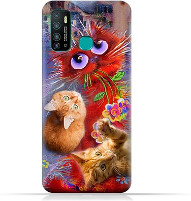 Generic Protective Case Cover For Infinix Hot 9 With Cute Cats Design