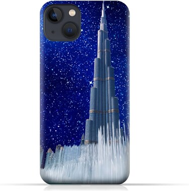 Generic Protective Case Cover For Apple iPhone 13 With Burj Khalifa On a Starry Night Design
