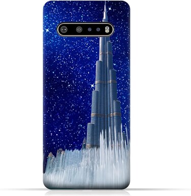 Generic Protective Case Cover For LG V60 ThinQ 5G With Burj Khalifa On a Starry Night Design