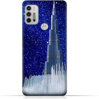 Generic TPU Protective Back Case Cover For Motorola Moto G30 With Burj Khalifa On a Starry Night Design