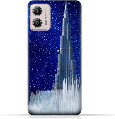 Generic TPU Protective Back Case Cover For Motorola Moto G53 With Burj Khalifa On a Starry Night Design