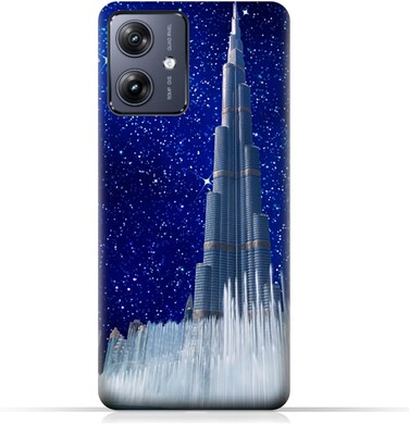 Generic TPU Protective Back Case Cover For Motorola Moto G54 Turbo With Burj Khalifa On a Starry Night Design