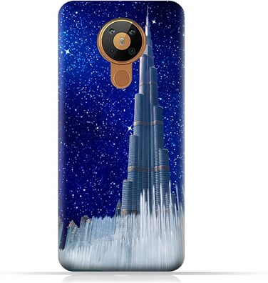 Generic Protective Case Cover For Nokia 5.3 With Burj Khalifa On a Starry Night Design