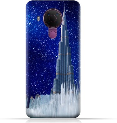 Generic Protective Case Cover For Nokia 5.4 With Burj Khalifa On a Starry Night Design