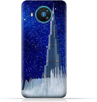 Generic Protective Case Cover For Nokia 8.3 5G With Burj Khalifa On a Starry Night Design