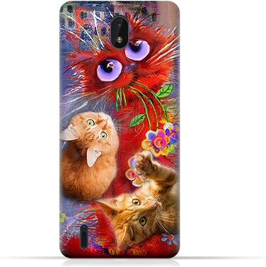 Generic TPU Protective Back Case Cover For Nokia C01 Plus With Cute Cats Design