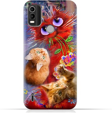 Generic TPU Protective Back Case Cover For Nokia C21 Plus With Cute Cats Design