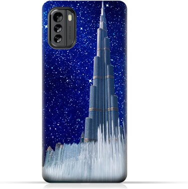 Generic TPU Protective Back Case Cover For Nokia G60 With Burj Khalifa On a Starry Night Design