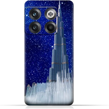 غطاء حماية خلفي من مادة TPU لهاتف OnePlus 10T بتصميم برج خليفة في ليلة مرصعة بالنجوم
