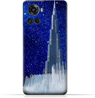 غطاء خلفي واقٍ من مادة TPU لهاتف OnePlus Ace بتصميم برج خليفة في ليلة مرصعة بالنجوم