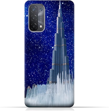 Generic Protective Case Cover For Oppo A74 5G With Burj Khalifa On a Starry Night Design