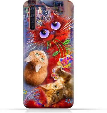 Generic Protective Case Cover For Oppo A91 With Cute Cats Design