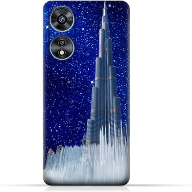 Generic TPU Protective Back Case Cover For Oppo A97 With Burj Khalifa On a Starry Night Design