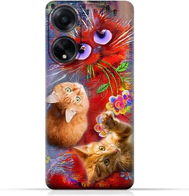 غطاء خلفي واقٍ من مادة TPU لهاتف OPPO A98 / OPPO A98 (5G) بتصميم قطط لطيف