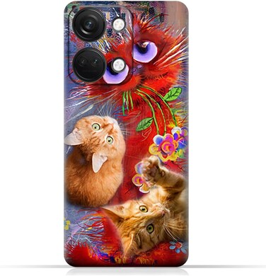 غطاء حماية خلفي من مادة TPU لهاتف OnePlus Nord 3 (5G) بتصميم قطط لطيف