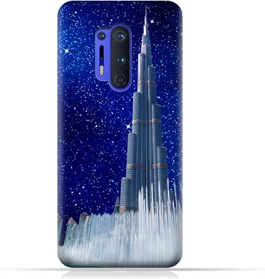 غطاء حماية عام لهاتف OnePlus 8 Pro بتصميم برج خليفة في ليلة مرصعة بالنجوم