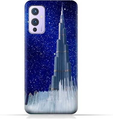 غطاء حماية عام لهاتف OnePlus 9 بتصميم برج خليفة في ليلة مرصعة بالنجوم