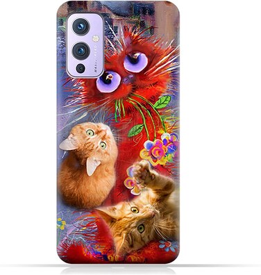 Generic Protective Case Cover For OnePlus 9 With Cute Cats Design