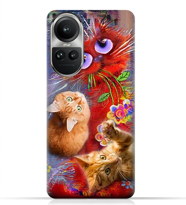 Generic TPU Protective Back Case Cover For Oppo Reno10 Pro (5G) With Cute Cats Design